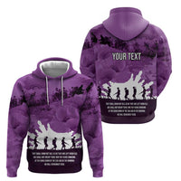 Anzac Day Gallipoli Personalised Hoodie Purple Poppy Flowers