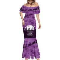 Anzac Day Gallipoli Personalised Mermaid Dress Purple Poppy Flowers