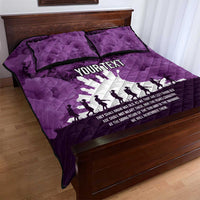Anzac Day Gallipoli Personalised Quilt Bed Set Purple Poppy Flowers