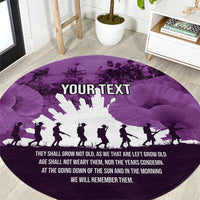 Anzac Day Gallipoli Personalised Round Carpet Purple Poppy Flowers LT9 Purple - Polynesian Pride