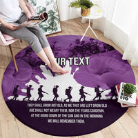 Anzac Day Gallipoli Personalised Round Carpet Purple Poppy Flowers LT9 - Polynesian Pride