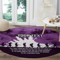 Anzac Day Gallipoli Personalised Round Carpet Purple Poppy Flowers LT9 - Polynesian Pride