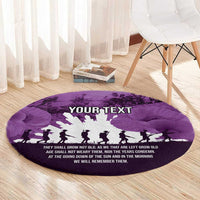 Anzac Day Gallipoli Personalised Round Carpet Purple Poppy Flowers LT9 - Polynesian Pride
