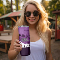 Anzac Day Gallipoli Personalised Skinny Tumbler Purple Poppy Flowers