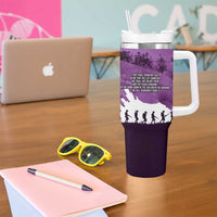 Anzac Day Gallipoli Personalised Tumbler With Handle Purple Poppy Flowers