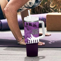 Anzac Day Gallipoli Personalised Tumbler With Handle Purple Poppy Flowers