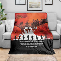 Anzac Day Gallipoli Personalised Blanket Red Poppy Flowers