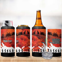 Anzac Day Gallipoli Personalised 4 in 1 Can Cooler Tumbler Red Poppy Flowers