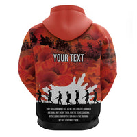 Anzac Day Gallipoli Personalised Hoodie Red Poppy Flowers