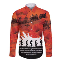 Anzac Day Gallipoli Personalised Long Sleeve Button Shirt Red Poppy Flowers LT9 Unisex Red - Polynesian Pride