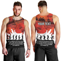 Anzac Day Gallipoli Personalised Men Tank Top Red Poppy Flowers