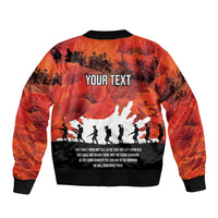 Anzac Day Gallipoli Personalised Sleeve Zip Bomber Jacket Red Poppy Flowers