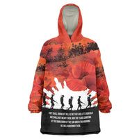 Anzac Day Gallipoli Personalised Wearable Blanket Hoodie Red Poppy Flowers