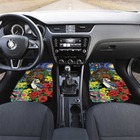 Kiwi-Kookaburra Bird ANZAC Personalised Car Mats Aussie Golden Wattle Poppy Flowers