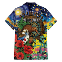 Kiwi-Kookaburra Bird ANZAC Personalised Family Matching Off Shoulder Maxi Dress and Hawaiian Shirt Aussie Golden Wattle Poppy Flowers