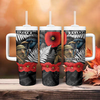 Kiwi-Tui Bird Soldier ANZAC Day Personalised Tumbler With Handle Maori Silver Fern Motif