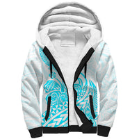 Polynesian Sherpa Hoodie Tribal Tattoo Aqua Screen Color LT9 Unisex Aqua - Polynesian Pride