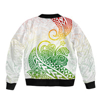 Polynesian Sleeve Zip Bomber Jacket Tribal Tattoo Gradient 02 Screen Color LT9 - Polynesian Pride