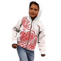 Polynesian Kid Hoodie Tribal Tattoo Red Screen Color LT9 - Polynesian Pride