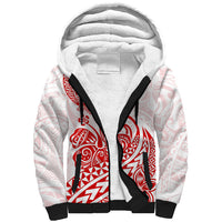 Polynesian Sherpa Hoodie Tribal Tattoo Red Screen Color LT9 Unisex Red - Polynesian Pride