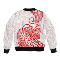 Polynesian Sleeve Zip Bomber Jacket Tribal Tattoo Red Screen Color LT9 - Polynesian Pride