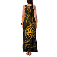 Polynesian Guam Coat of Arms Family Matching Tank Maxi Dress and Hawaiian Shirt Polynesian Tribal Tattoo Gold Version