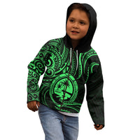 Polynesian Pride Guam Kid Hoodie With Polynesian Tribal Tattoo and Coat of Arms Green Version LT9 - Polynesian Pride