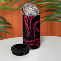 Polynesian Guam Coat of Arms 4 in 1 Can Cooler Tumbler Polynesian Tribal Tattoo Pink Version