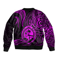 Polynesian Pride Guam Bomber Jacket With Polynesian Tribal Tattoo and Coat of Arms Purple Version LT9 - Polynesian Pride