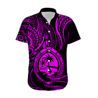 Polynesian Pride Guam Hawaiian Shirt With Polynesian Tribal Tattoo and Coat of Arms Purple Version LT9 - Polynesian Pride