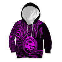 Polynesian Pride Guam Kid Hoodie With Polynesian Tribal Tattoo and Coat of Arms Purple Version LT9 Hoodie Purple - Polynesian Pride