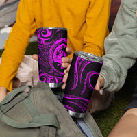 Polynesian Guam Coat of Arms Tumbler Cup Polynesian Tribal Tattoo Purple Version