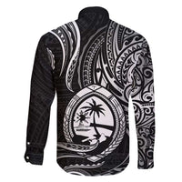 Polynesian Guam Coat of Arms Family Matching Summer Maxi Dress and Hawaiian Shirt Polynesian Tribal Tattoo Black Version