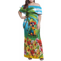 Always 5 O'clock Family Matching Off Shoulder Maxi Dress and Hawaiian Shirt Hawaiian Tropical Parrot - Polynesian Pride