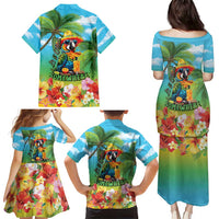 Always 5 O'clock Family Matching Puletasi and Hawaiian Shirt Hawaiian Tropical Parrot - Polynesian Pride