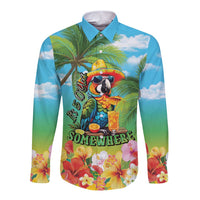 Always 5 O'clock Long Sleeve Button Shirt Hawaiian Tropical Parrot - Polynesian Pride