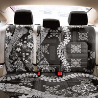 Hawaii Puakenikeni and Maile Lei Back Car Seat Cover Black Japanese Wave Style - Polynesian Pride