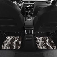 Hawaii Puakenikeni and Maile Lei Car Mats Black Japanese Wave Style - Polynesian Pride