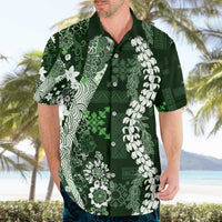 Hawaii Puakenikeni and Maile Lei Hawaiian Shirt Green Japanese Wave Style - Polynesian Pride