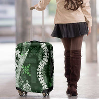Hawaii Puakenikeni and Maile Lei Luggage Cover Green Japanese Wave Style - Polynesian Pride