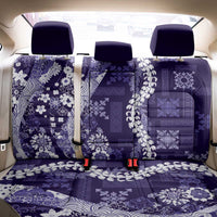 Hawaii Puakenikeni and Maile Lei Back Car Seat Cover Purple Japanese Wave Style - Polynesian Pride