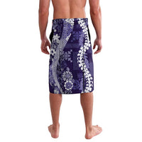 Hawaii Puakenikeni and Maile Lei Lavalava Purple Japanese Wave Style - Polynesian Pride