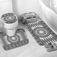 All White Tonga Malo e lelei Bathroom Set Vintage Ngatu Tribal Pattern - Polynesian Pride