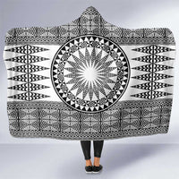 All White Tonga Malo e lelei Hooded Blanket Vintage Ngatu Tribal Pattern LT9 One Size White - Polynesian Pride