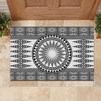 All White Tonga Malo e lelei Rubber Doormat Vintage Ngatu Tribal Pattern LT9 White - Polynesian Pride