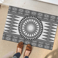 All White Tonga Malo e lelei Rubber Doormat Vintage Ngatu Tribal Pattern LT9 - Polynesian Pride