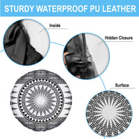 All White Tonga Malo e lelei Spare Tire Cover Vintage Ngatu Tribal Pattern - Polynesian Pride