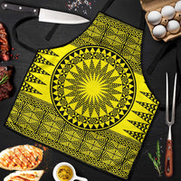 All Yellow Tonga Malo e lelei Apron Vintage Ngatu Tribal Pattern - Polynesian Pride