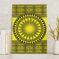 All Yellow Tonga Malo e lelei Canvas Wall Art Vintage Ngatu Tribal Pattern - Polynesian Pride