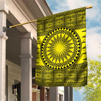 All Yellow Tonga Malo e lelei Garden Flag Vintage Ngatu Tribal Pattern - Polynesian Pride